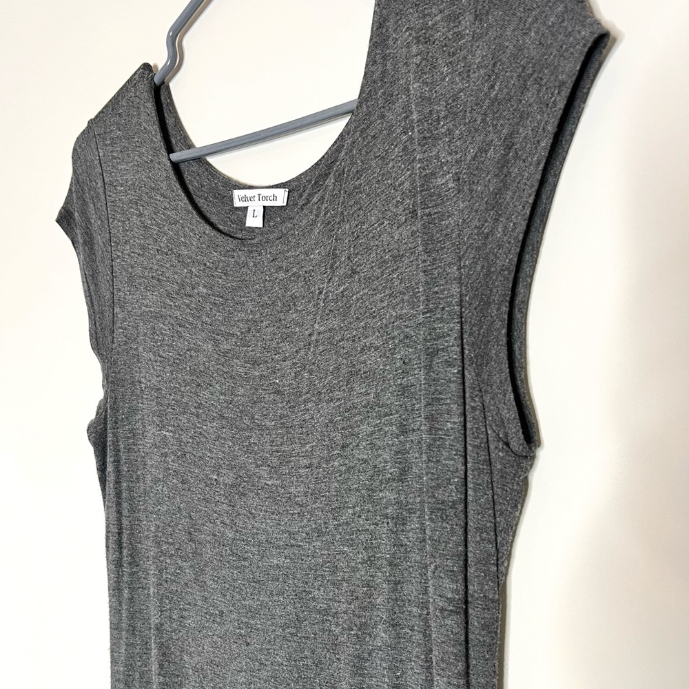 Large Grey Form fitted Velvet Torch Dress